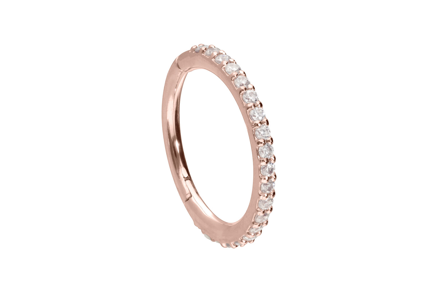 14/18 Karat Gold Segmentring Clicker Piercing EINGEFASSTE MOISSANITE